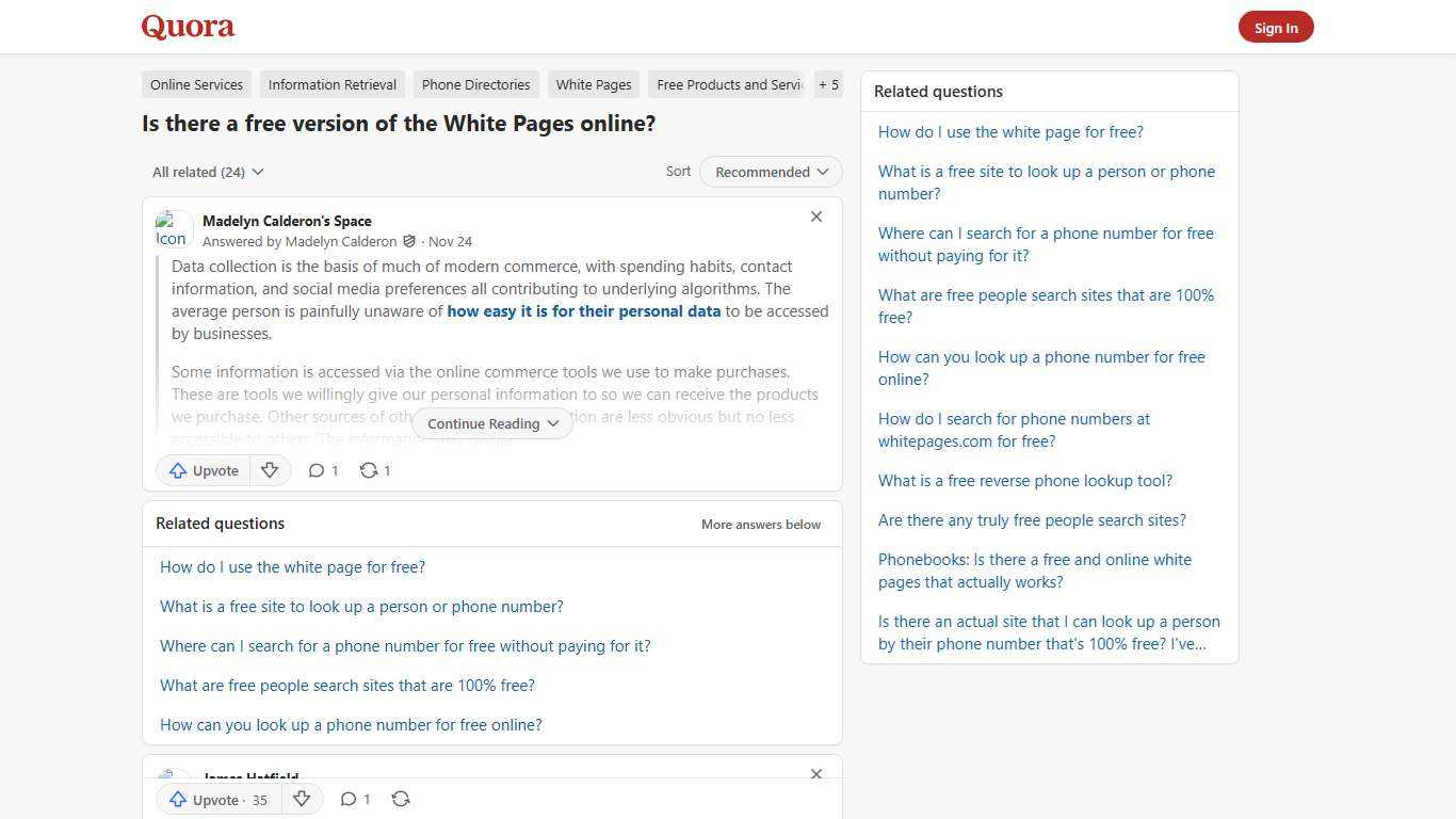 Is there a free version of the White Pages online? - Quora